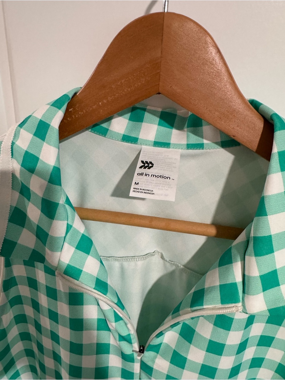 all in motion Green Gingham Sleeveless Romper - Picture 3 of 4